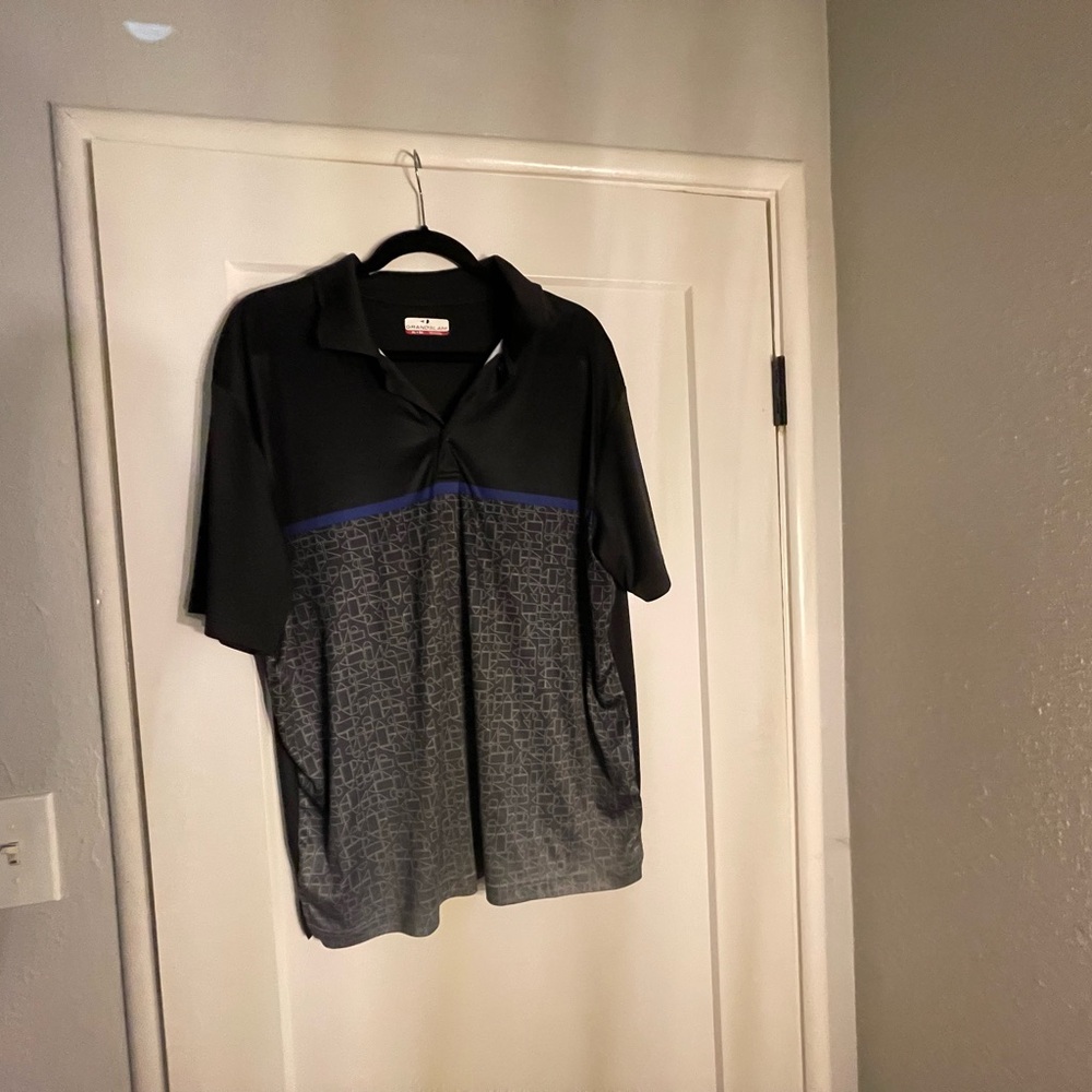 Grand Slam Black and Gray Polo Shirt